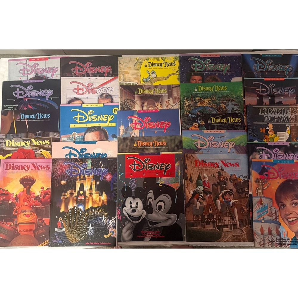 24 Disney News Magic Kingdom Club Magazines Lot 1973-1989 1990-1991 Disneyland
